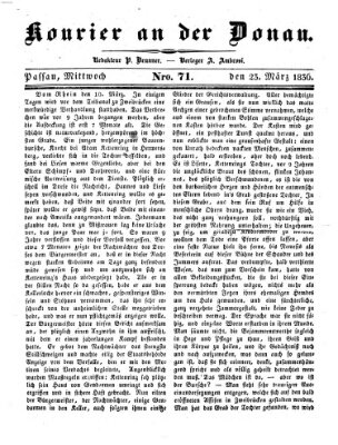 Kourier an der Donau (Donau-Zeitung) Mittwoch 23. März 1836