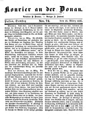 Kourier an der Donau (Donau-Zeitung) Samstag 26. März 1836