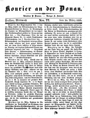 Kourier an der Donau (Donau-Zeitung) Mittwoch 30. März 1836