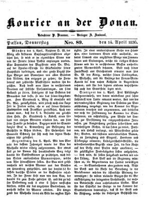 Kourier an der Donau (Donau-Zeitung) Donnerstag 14. April 1836