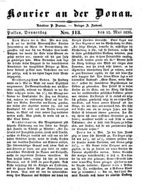 Kourier an der Donau (Donau-Zeitung) Donnerstag 12. Mai 1836