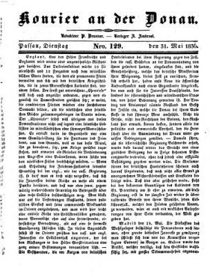 Kourier an der Donau (Donau-Zeitung) Dienstag 31. Mai 1836