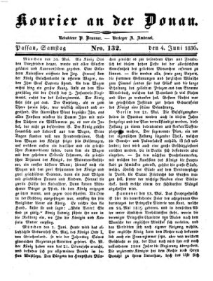 Kourier an der Donau (Donau-Zeitung) Samstag 4. Juni 1836