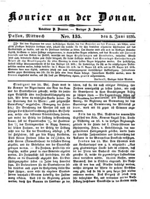 Kourier an der Donau (Donau-Zeitung) Mittwoch 8. Juni 1836