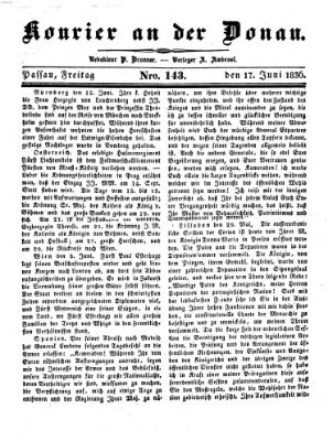 Kourier an der Donau (Donau-Zeitung) Freitag 17. Juni 1836