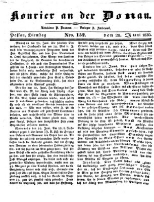 Kourier an der Donau (Donau-Zeitung) Dienstag 28. Juni 1836