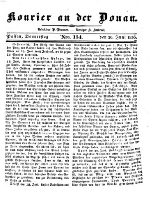 Kourier an der Donau (Donau-Zeitung) Donnerstag 30. Juni 1836