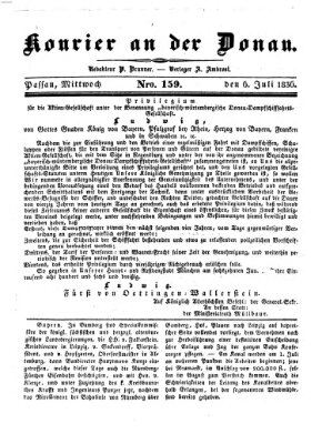 Kourier an der Donau (Donau-Zeitung) Mittwoch 6. Juli 1836