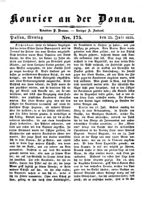 Kourier an der Donau (Donau-Zeitung) Montag 25. Juli 1836