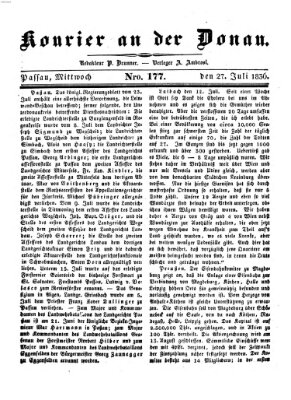 Kourier an der Donau (Donau-Zeitung) Mittwoch 27. Juli 1836