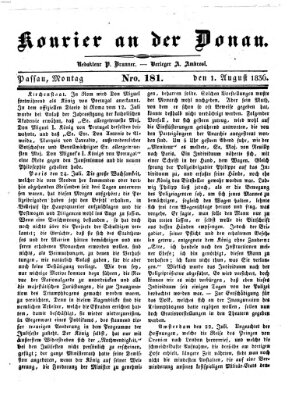 Kourier an der Donau (Donau-Zeitung) Montag 1. August 1836