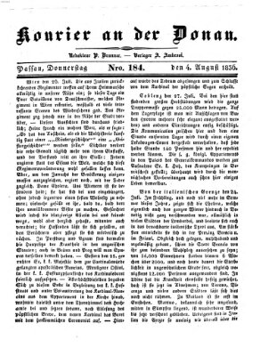 Kourier an der Donau (Donau-Zeitung) Donnerstag 4. August 1836