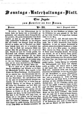 Kourier an der Donau (Donau-Zeitung) Sonntag 7. August 1836