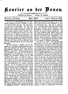 Kourier an der Donau (Donau-Zeitung) Montag 8. August 1836