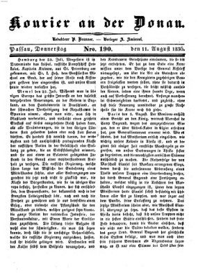 Kourier an der Donau (Donau-Zeitung) Donnerstag 11. August 1836