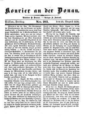 Kourier an der Donau (Donau-Zeitung) Freitag 26. August 1836