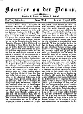 Kourier an der Donau (Donau-Zeitung) Dienstag 30. August 1836