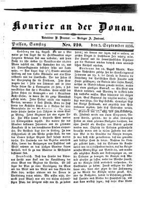 Kourier an der Donau (Donau-Zeitung) Samstag 3. September 1836