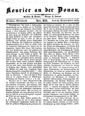 Kourier an der Donau (Donau-Zeitung) Mittwoch 28. September 1836