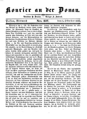 Kourier an der Donau (Donau-Zeitung) Mittwoch 5. Oktober 1836