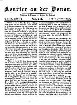 Kourier an der Donau (Donau-Zeitung) Montag 10. Oktober 1836