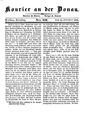 Kourier an der Donau (Donau-Zeitung) Dienstag 11. Oktober 1836