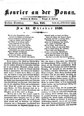 Kourier an der Donau (Donau-Zeitung) Samstag 15. Oktober 1836