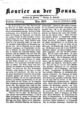 Kourier an der Donau (Donau-Zeitung) Montag 17. Oktober 1836