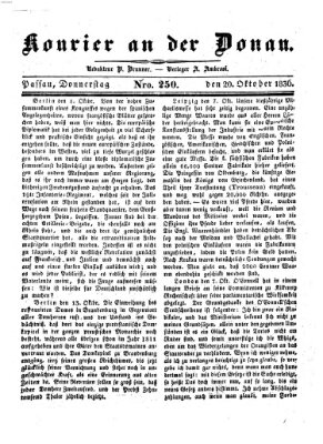 Kourier an der Donau (Donau-Zeitung) Donnerstag 20. Oktober 1836