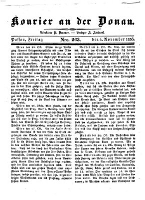 Kourier an der Donau (Donau-Zeitung) Freitag 4. November 1836