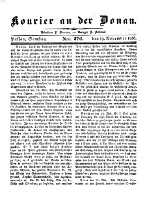 Kourier an der Donau (Donau-Zeitung) Samstag 19. November 1836