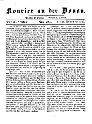 Kourier an der Donau (Donau-Zeitung) Freitag 25. November 1836