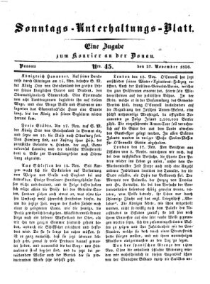 Kourier an der Donau (Donau-Zeitung) Sonntag 27. November 1836