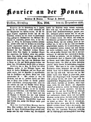 Kourier an der Donau (Donau-Zeitung) Dienstag 13. Dezember 1836