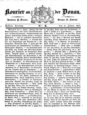 Kourier an der Donau (Donau-Zeitung) Freitag 6. Januar 1837