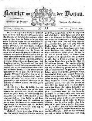 Kourier an der Donau (Donau-Zeitung) Montag 16. Januar 1837