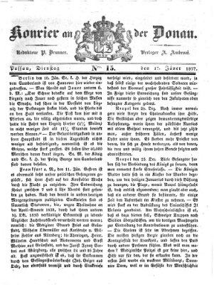 Kourier an der Donau (Donau-Zeitung) Dienstag 17. Januar 1837