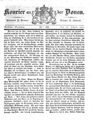 Kourier an der Donau (Donau-Zeitung) Samstag 21. Januar 1837