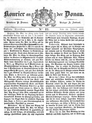 Kourier an der Donau (Donau-Zeitung) Dienstag 24. Januar 1837