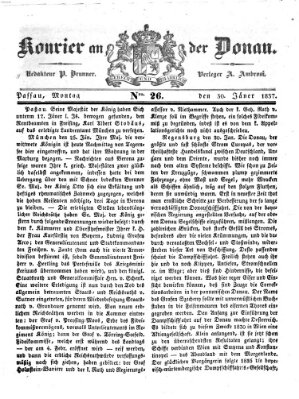 Kourier an der Donau (Donau-Zeitung) Montag 30. Januar 1837