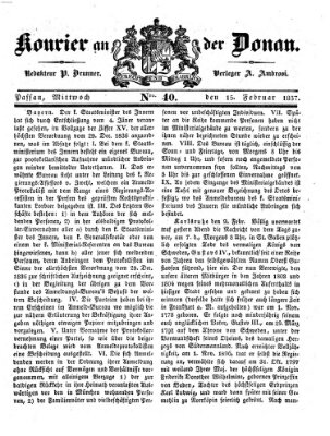 Kourier an der Donau (Donau-Zeitung) Mittwoch 15. Februar 1837
