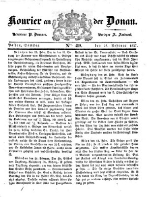 Kourier an der Donau (Donau-Zeitung) Samstag 25. Februar 1837