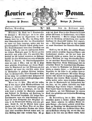 Kourier an der Donau (Donau-Zeitung) Dienstag 28. Februar 1837