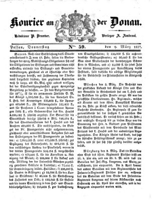 Kourier an der Donau (Donau-Zeitung) Donnerstag 9. März 1837