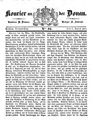 Kourier an der Donau (Donau-Zeitung) Donnerstag 6. April 1837