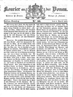 Kourier an der Donau (Donau-Zeitung) Samstag 8. April 1837