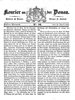 Kourier an der Donau (Donau-Zeitung) Mittwoch 19. April 1837