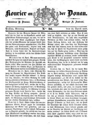 Kourier an der Donau (Donau-Zeitung) Montag 24. April 1837