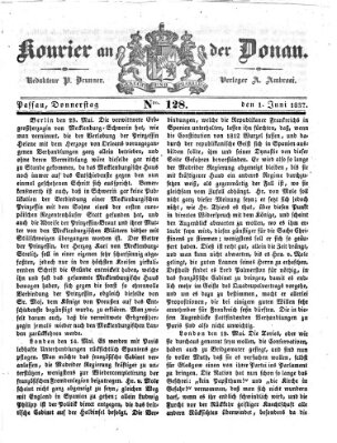 Kourier an der Donau (Donau-Zeitung) Donnerstag 1. Juni 1837