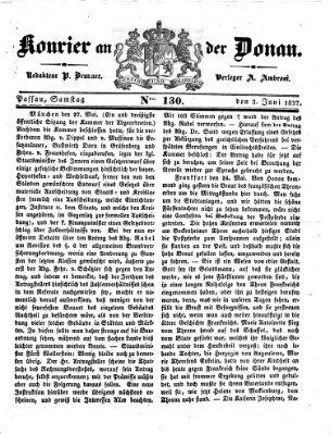 Kourier an der Donau (Donau-Zeitung) Samstag 3. Juni 1837